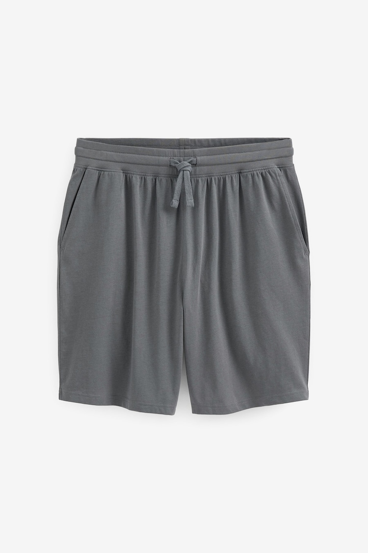 Black/Grey 100% Cotton Jersey Pyjama Shorts Set - Image 8 of 8