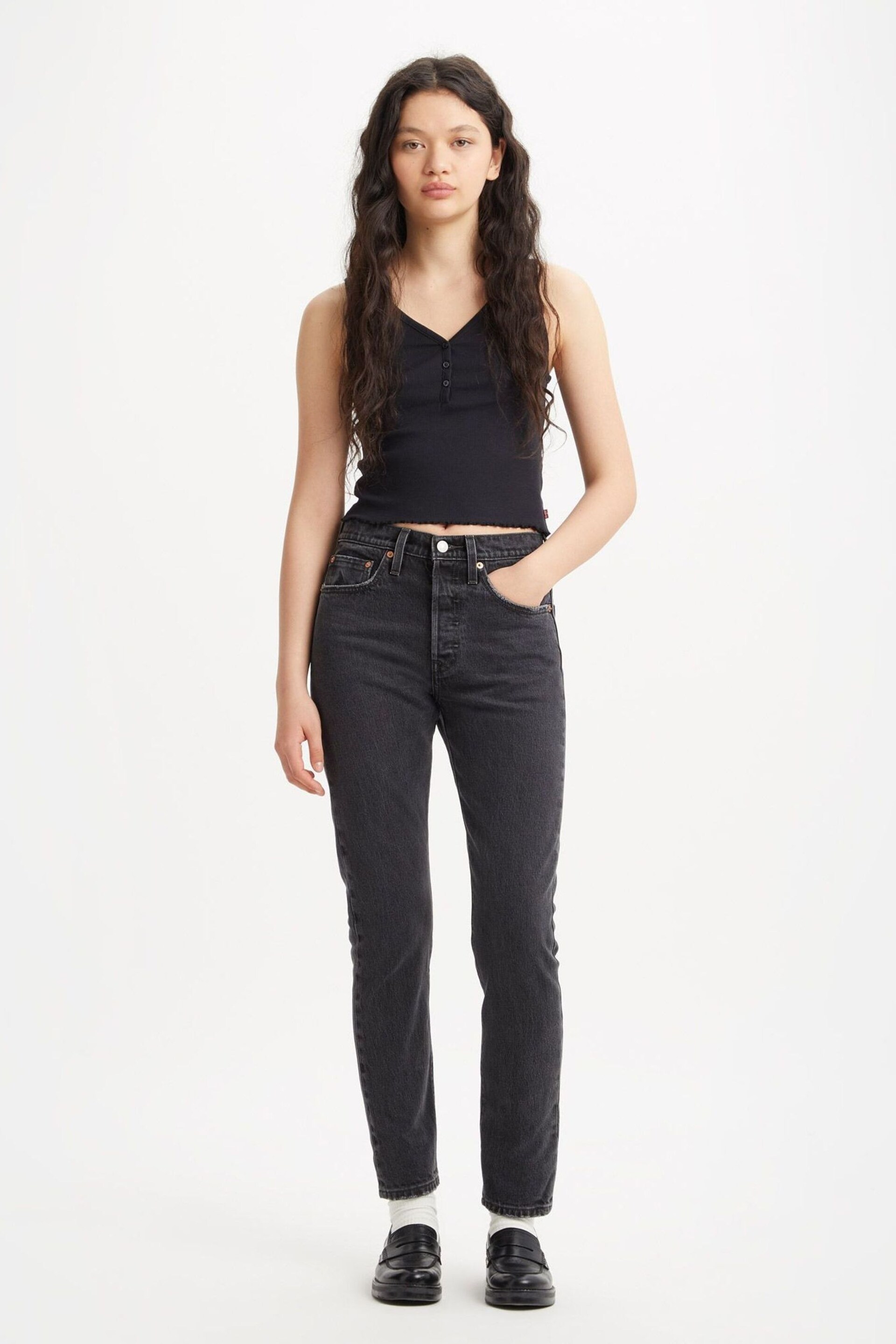 Levi's® Off Topic Washed Black 501® Youth Skinny Jeans - Image 3 of 8