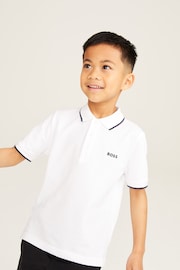 BOSS White Short Sleeved Logo Polo Shirt - Image 1 of 6
