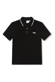 BOSS Black 100% Cotton Short Sleeved Logo Polo Shirt - Image 2 of 4