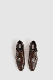 Reiss Brown Rivington Leather Monk Strap Shoes - Image 4 of 6