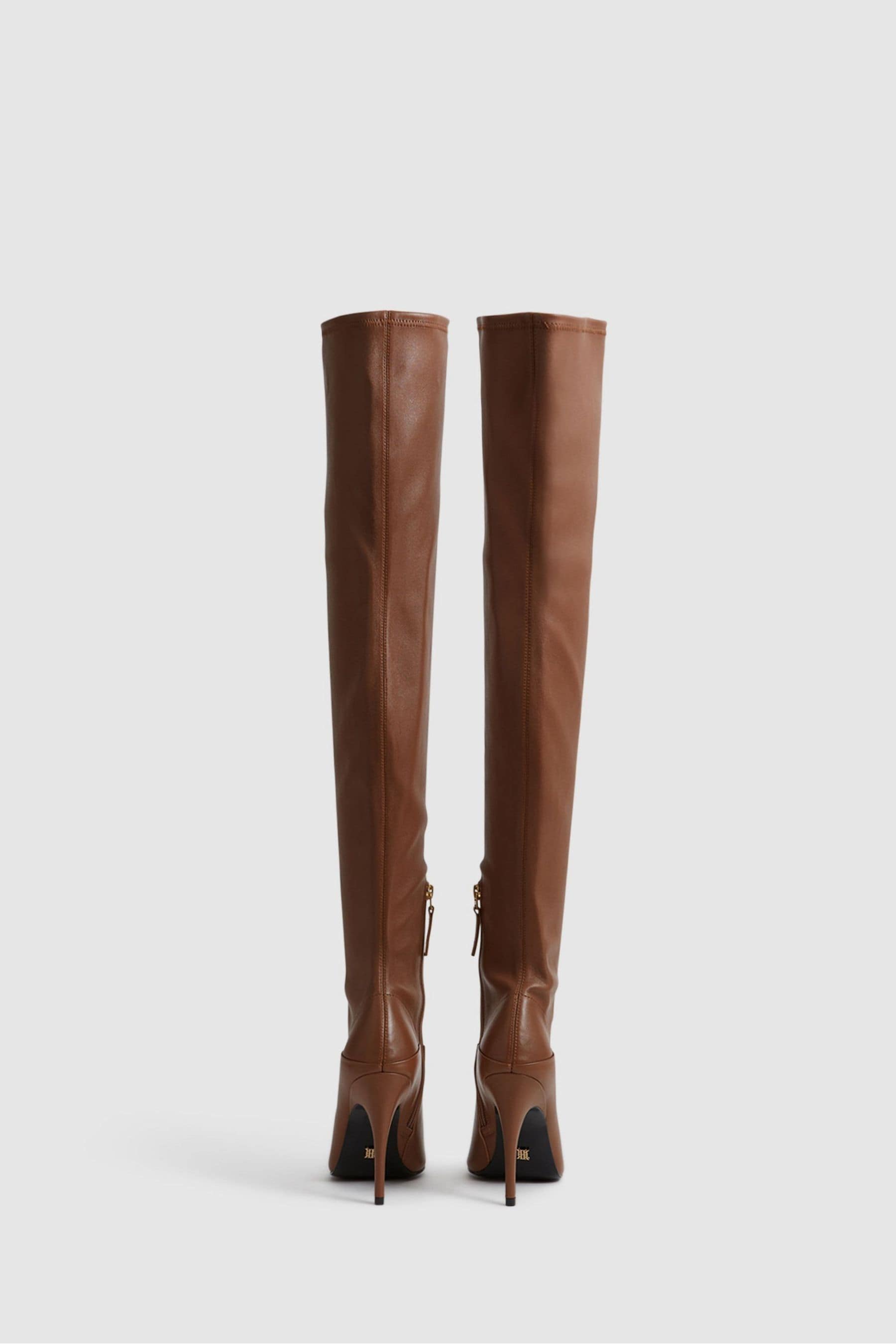 Buy Reiss Tan Caia Over The Knee Leather Boots from the Next UK online shop