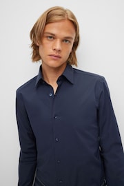 BOSS Dark Blue Slim Fit Shirt - Image 4 of 5