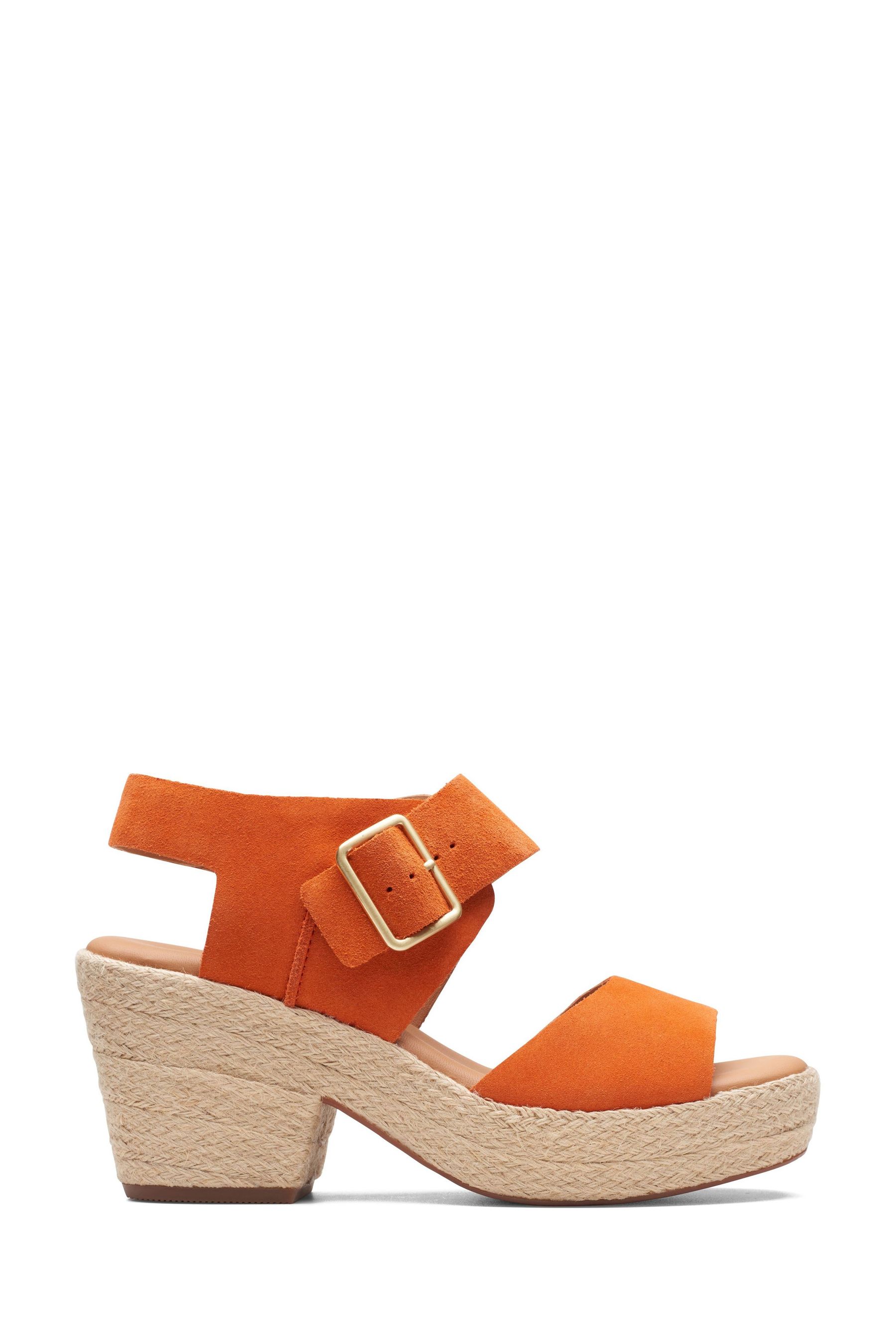 Clarks orange wedge sandals shop