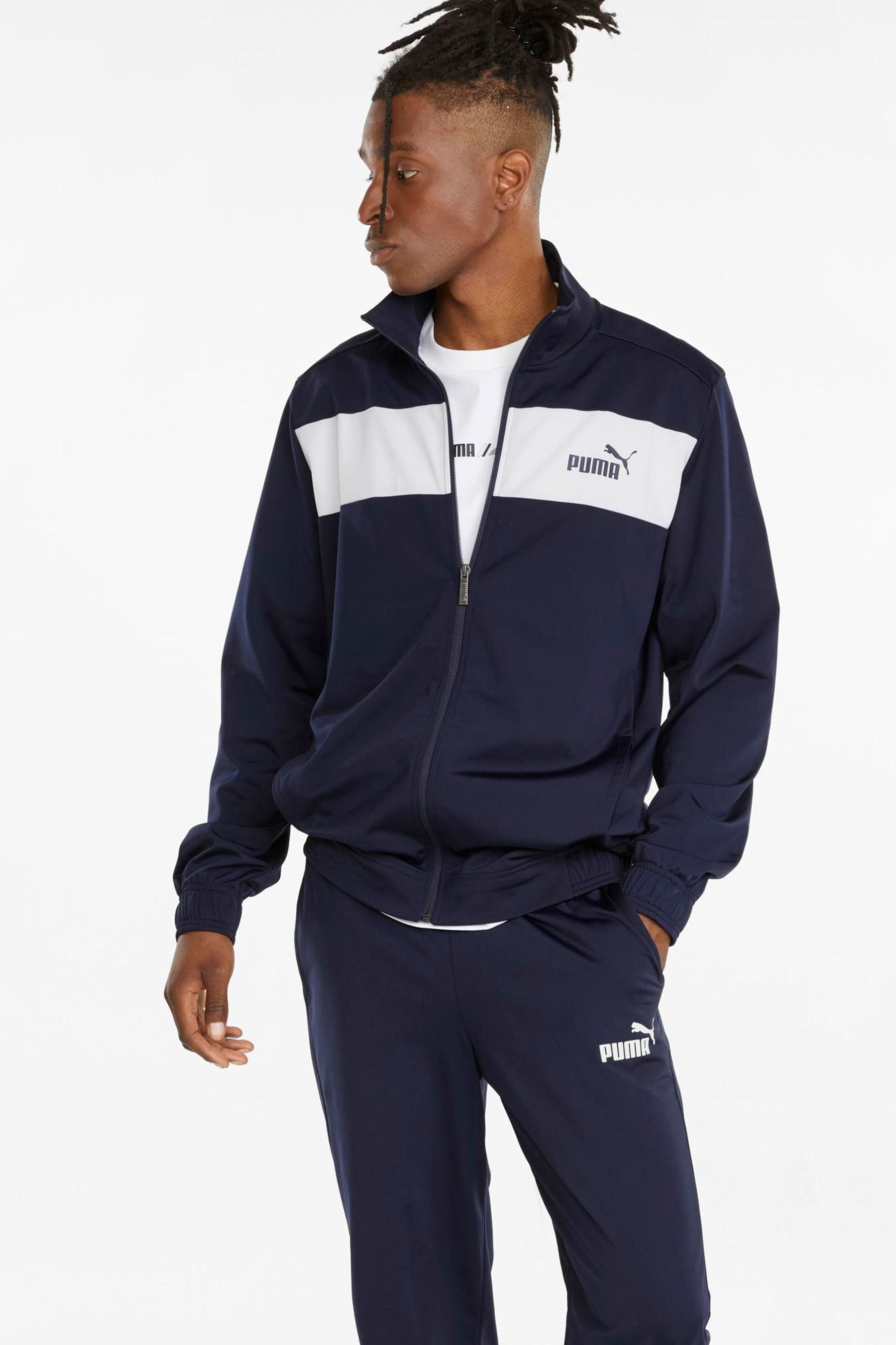 Navy puma tracksuit top