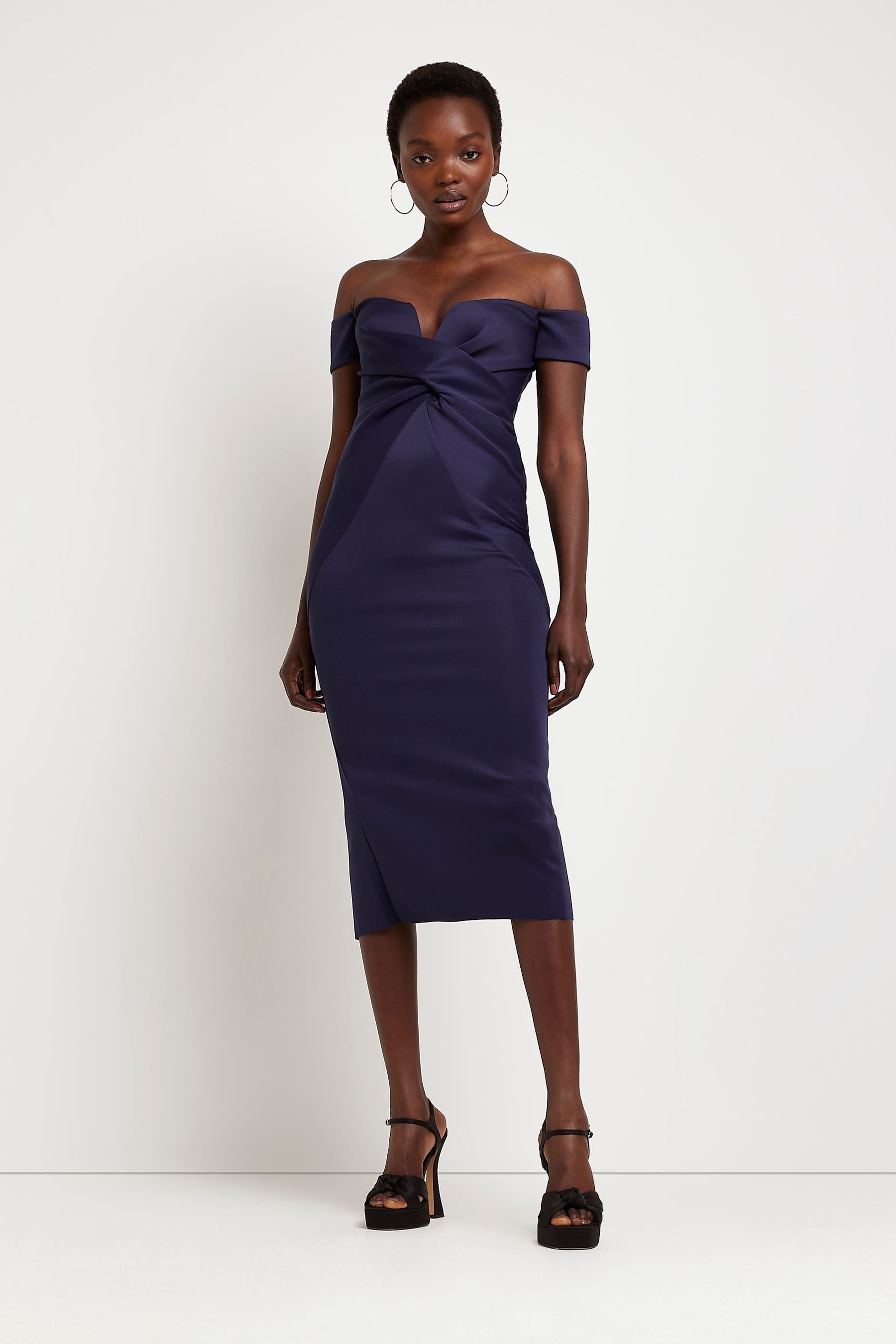 Next navy bardot dress store