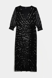 River Island Black Wrap Front Maxi Dress - Image 4 of 4