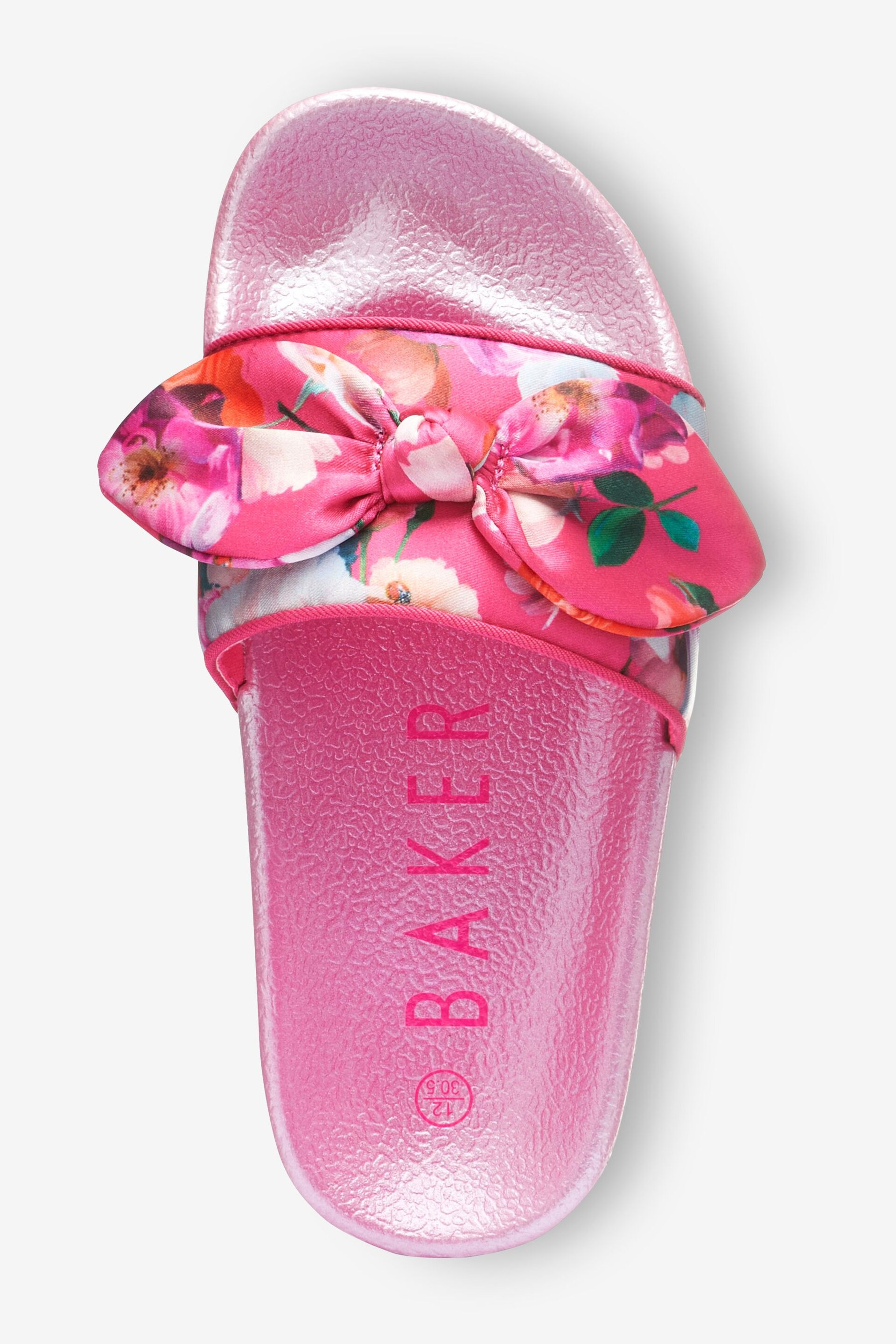 Baker by Ted Baker Pink Satin Bow Sliders - Image 3 of 4