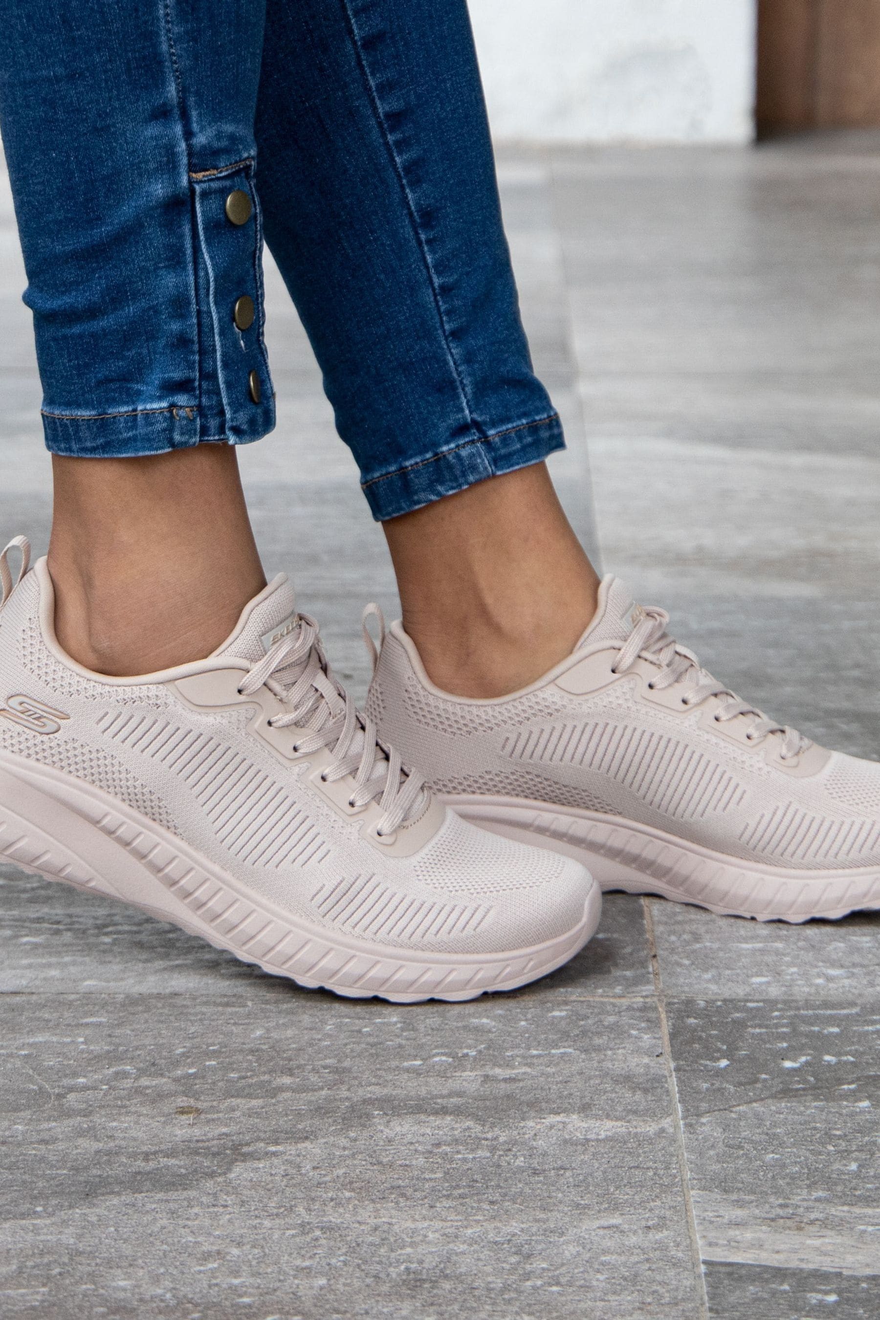 Buy Skechers Natural Wide Fit Womens Bobs Squad Chaos Face Off Trainers from the Next UK online shop