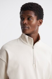 Reiss Ivory Jeremy Micro Fleece Half Zip Jumper - Image 4 of 5