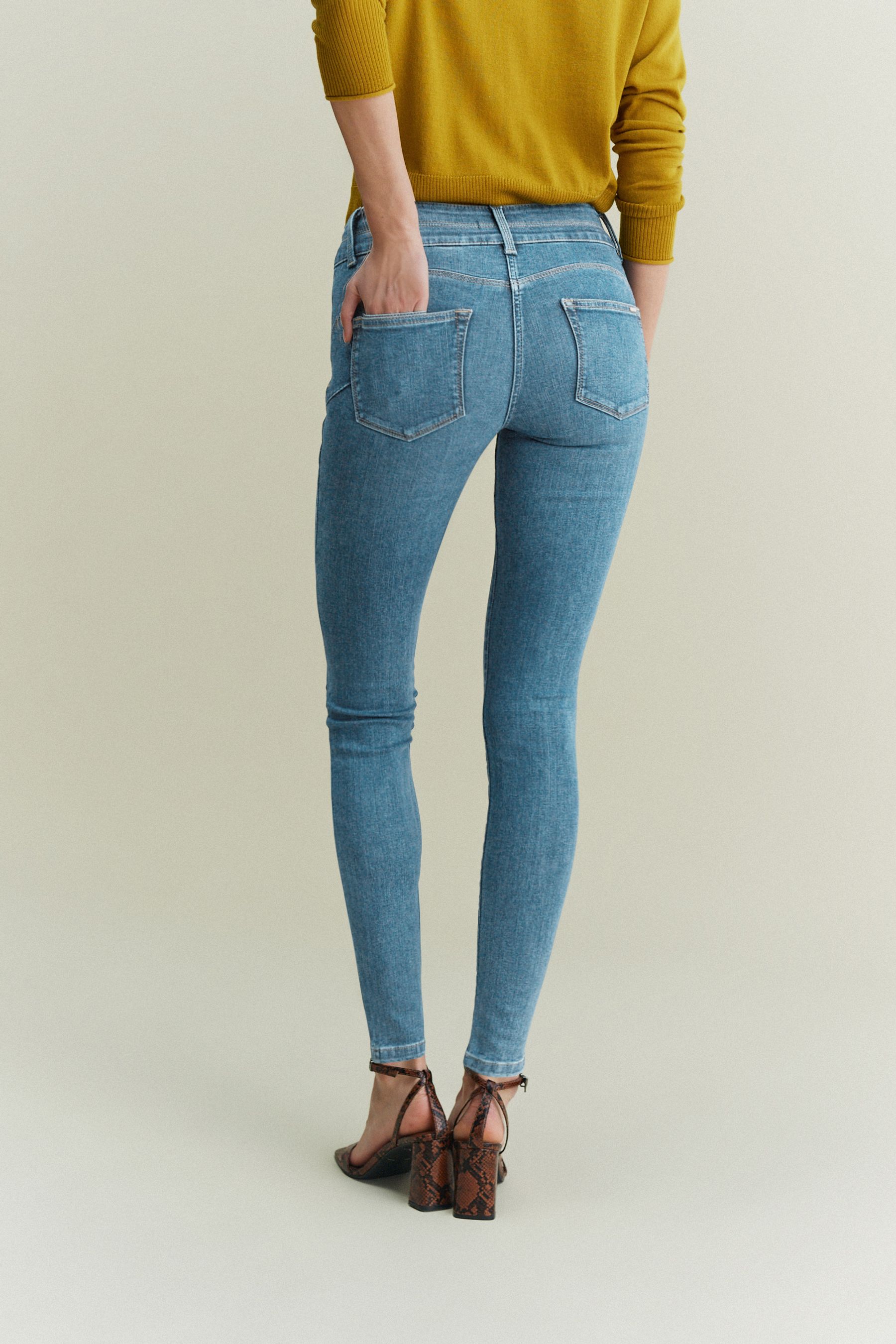 Buy Mid Blue Denim Lift Slim And Shape Skinny Jeans from Next Luxembourg