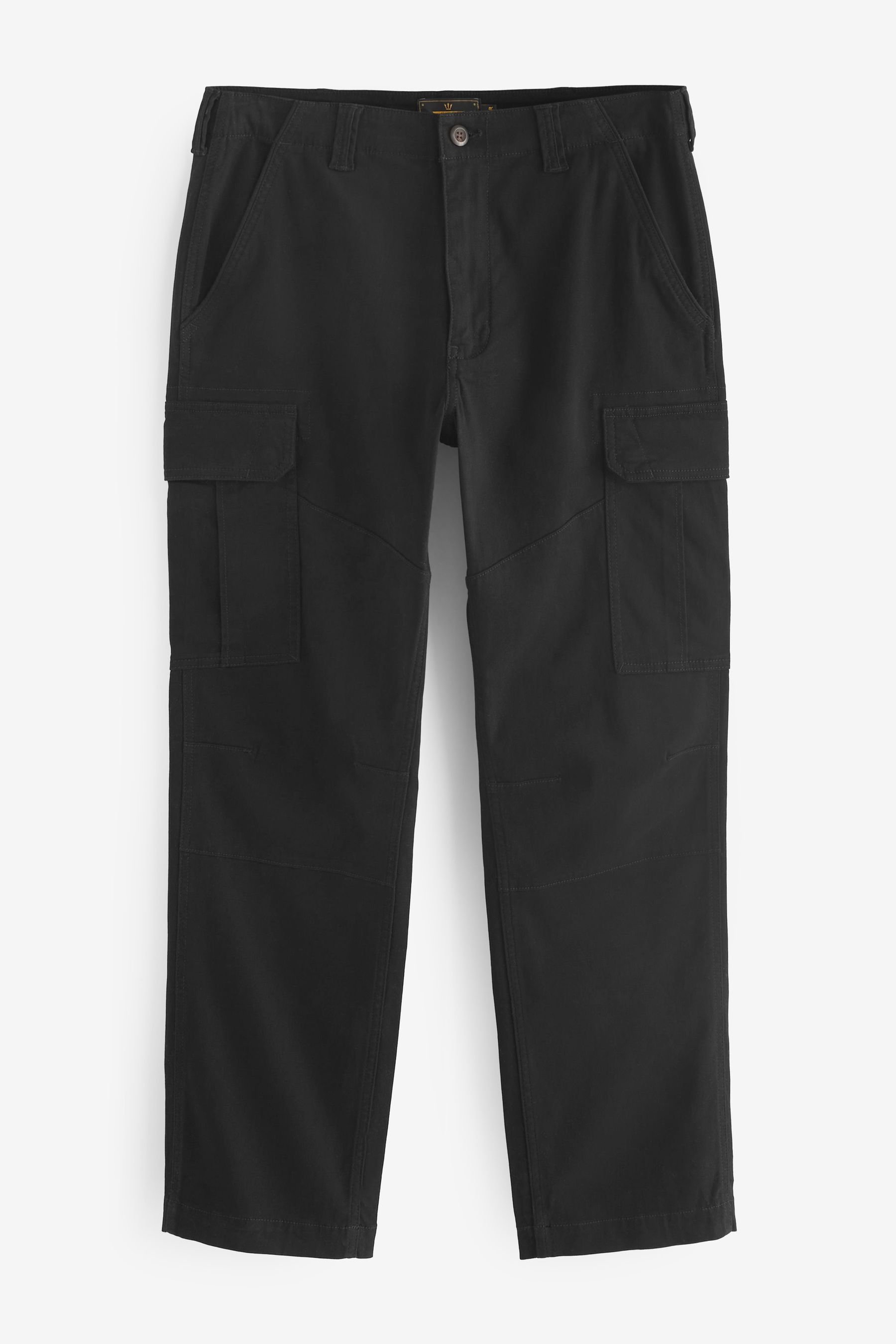 Buy Black Straight Fit Cotton Stretch Cargo Trousers from Next Canada