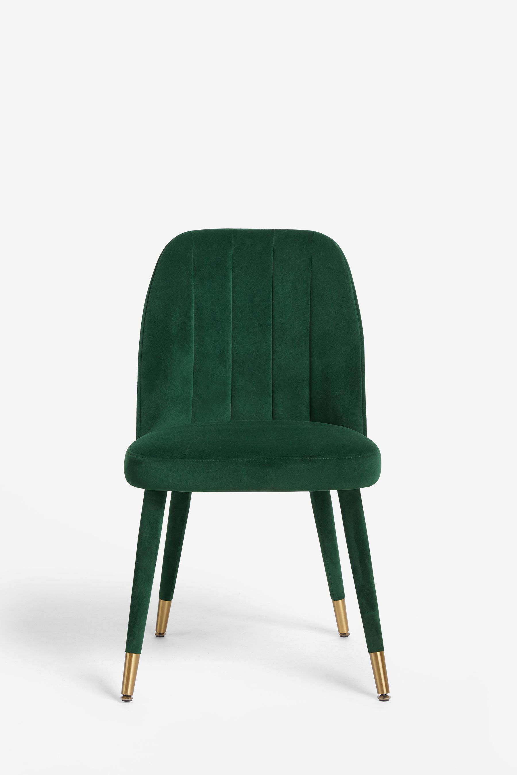 Buy Set of 2 Soft Velvet Emerald Green Harper Upholstered Leg Dining Chairs from the Next UK online shop