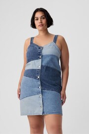 Gap Blue Patchwork Denim Mini Dress - Image 1 of 6