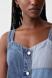 Gap Blue Patchwork Denim Mini Dress - Image 6 of 6