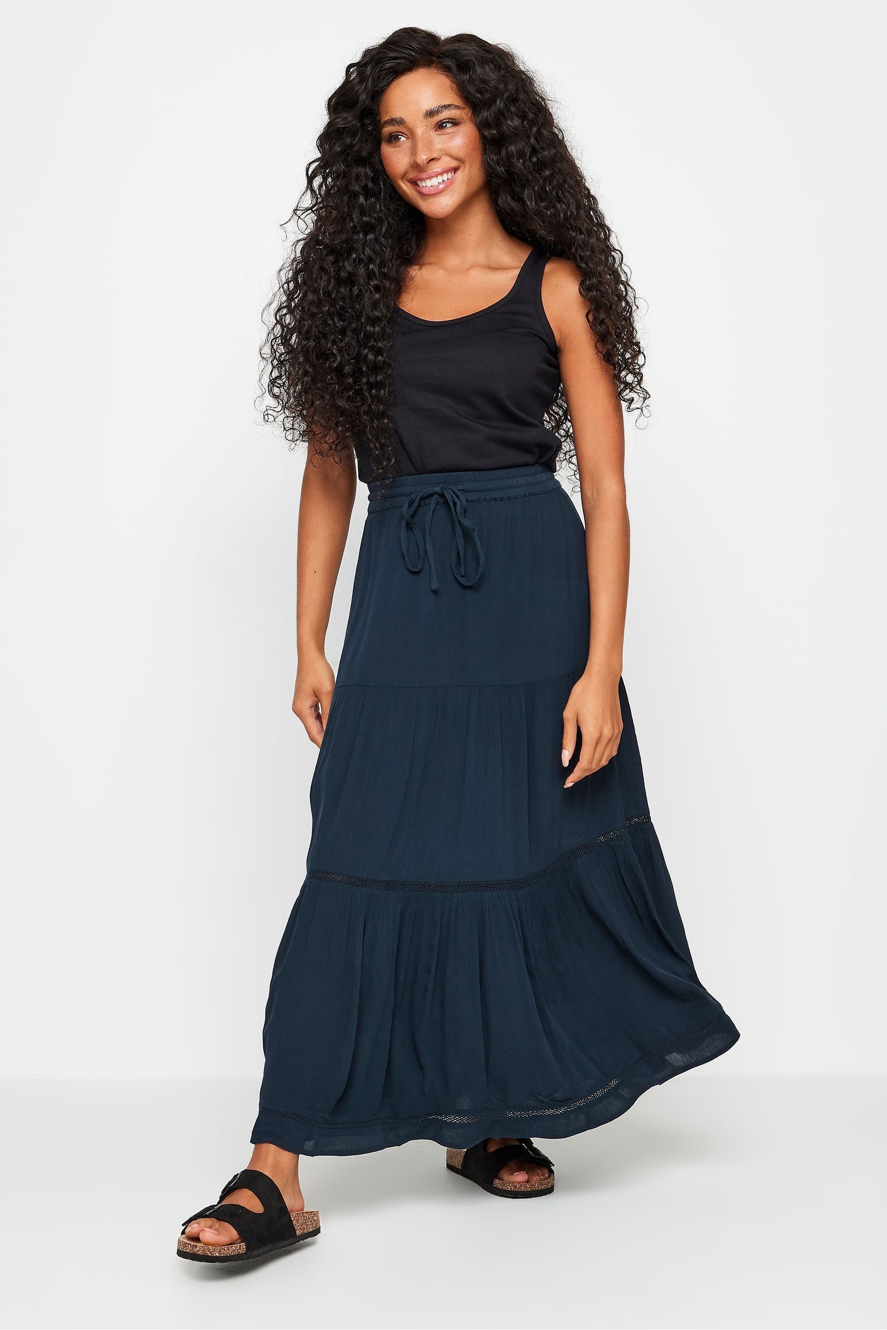 Buy M Co Blue Petite Navy Blue Maxi Skirt from the Next UK online shop