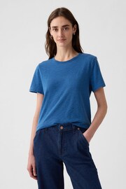 Gap Blue Cotton Relaxed Short Sleeve T-Shirt - Image 1 of 4