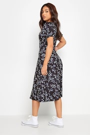 PixieGirl Petite Blue Abstract Spot Print Midi Tea Dress - Image 3 of 5