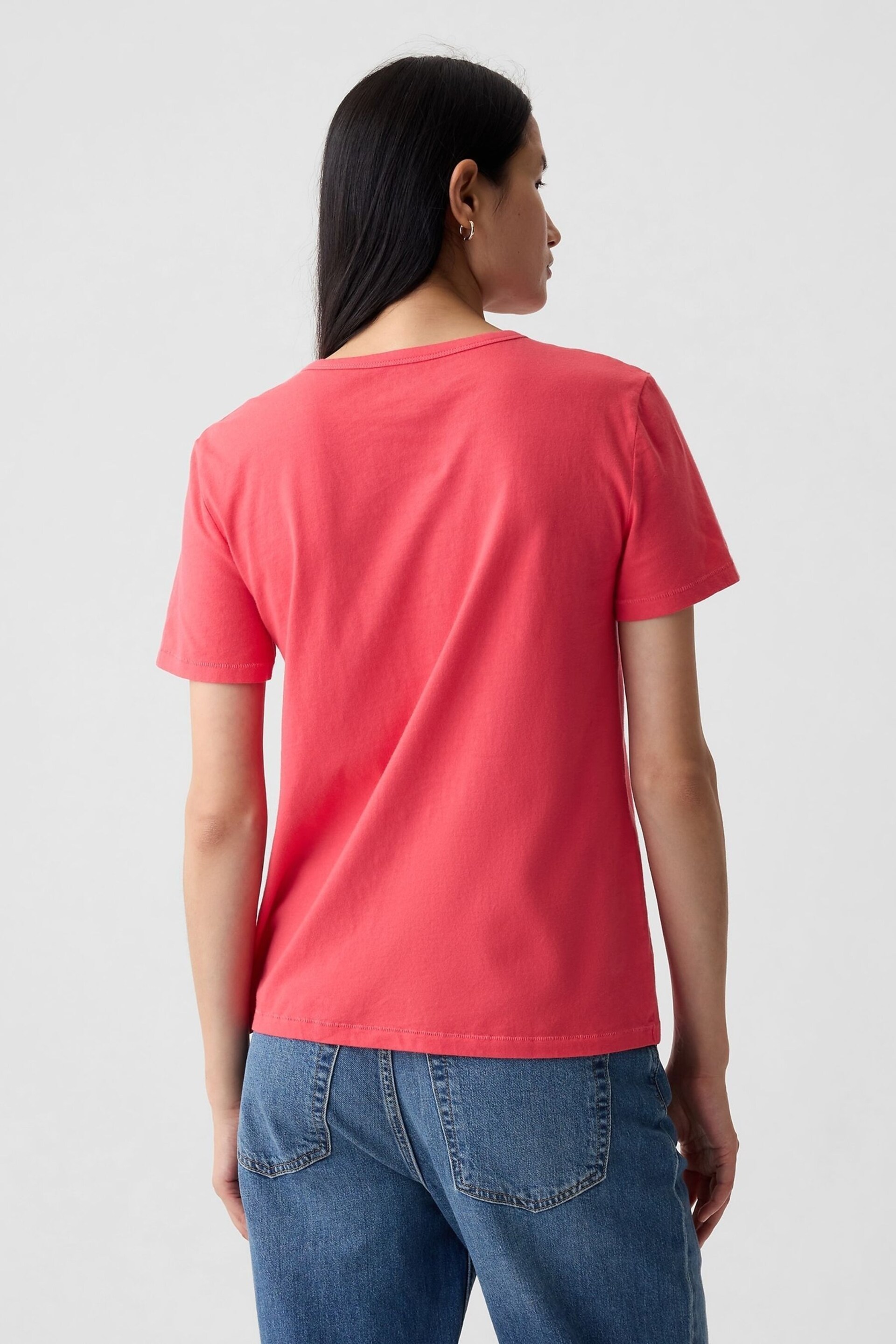 Gap Pink Organic Cotton Vintage Crew Neck T-Shirt - Image 2 of 4