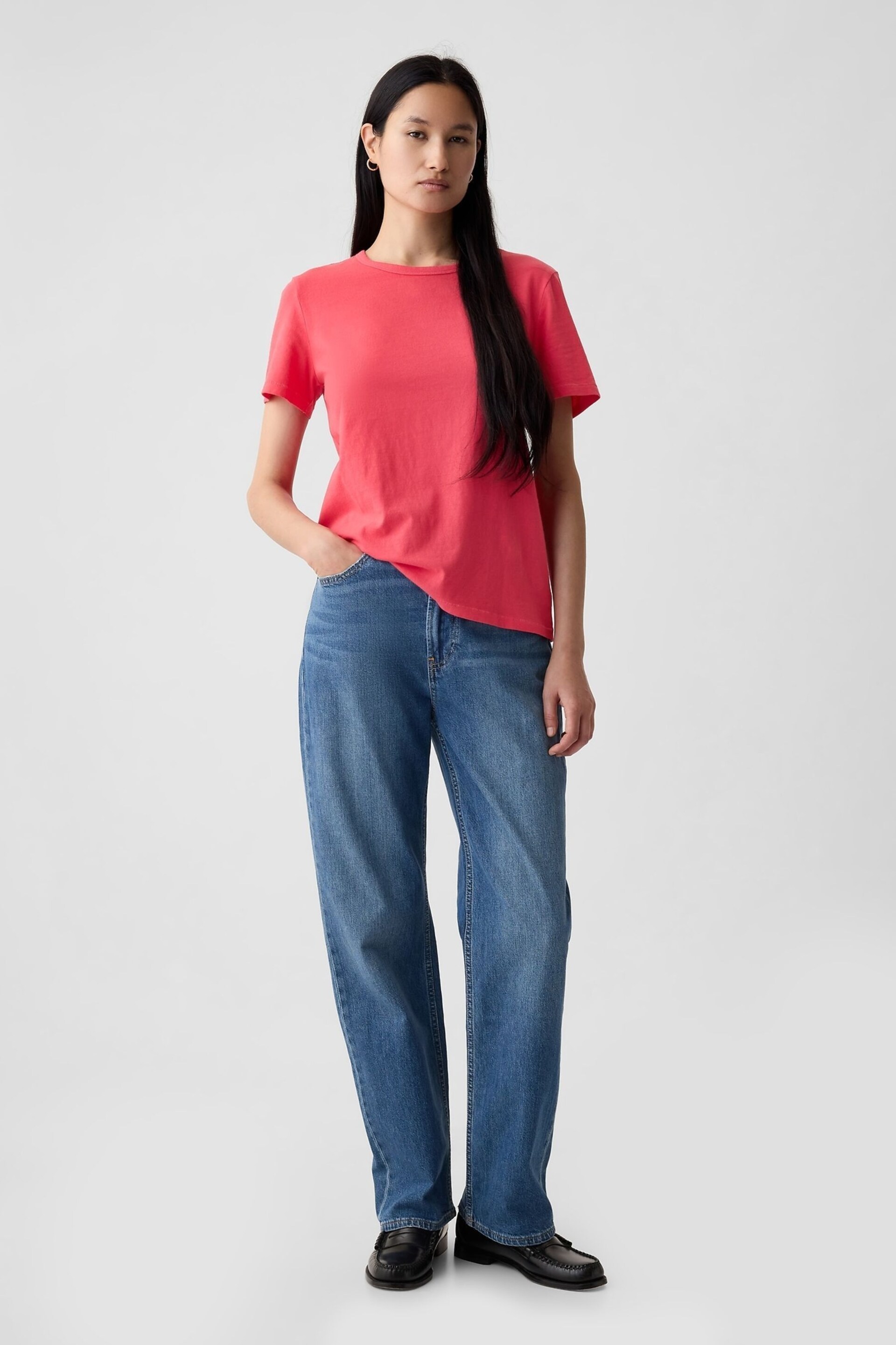 Gap Pink Organic Cotton Vintage Crew Neck T-Shirt - Image 3 of 4