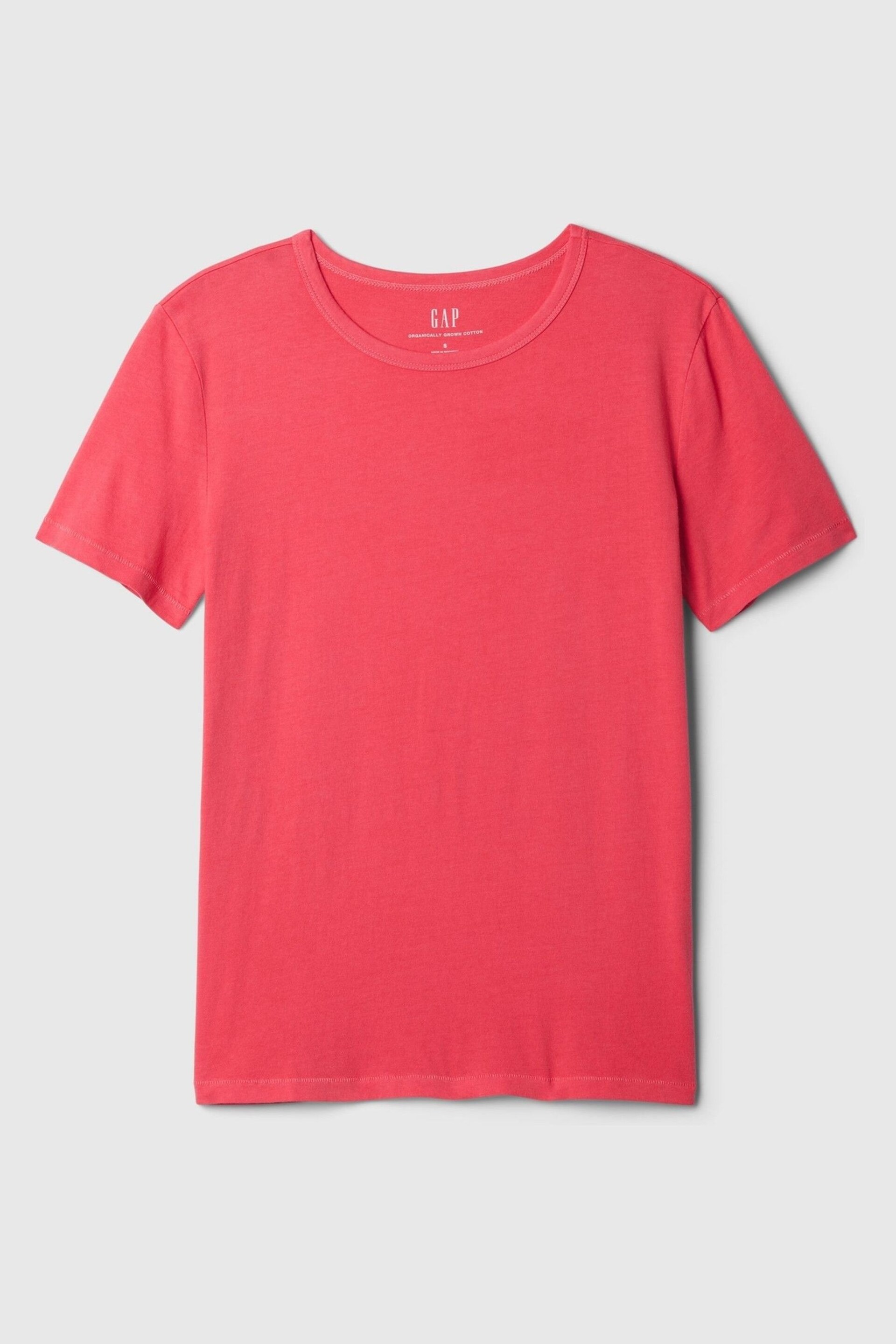 Gap Pink Organic Cotton Vintage Crew Neck T-Shirt - Image 4 of 4