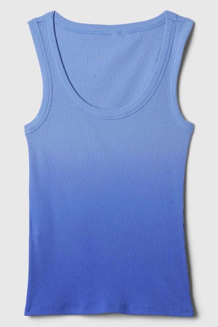 Gap Blue Ombre Soft Ribbed Sleeveless Vest Top - Image 5 of 5