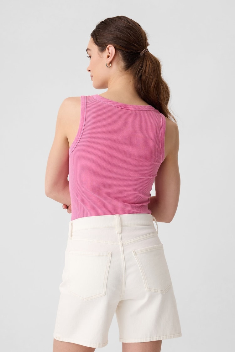 Gap Pink Soft Ribbed Sleeveless Vest Top - Image 2 of 5