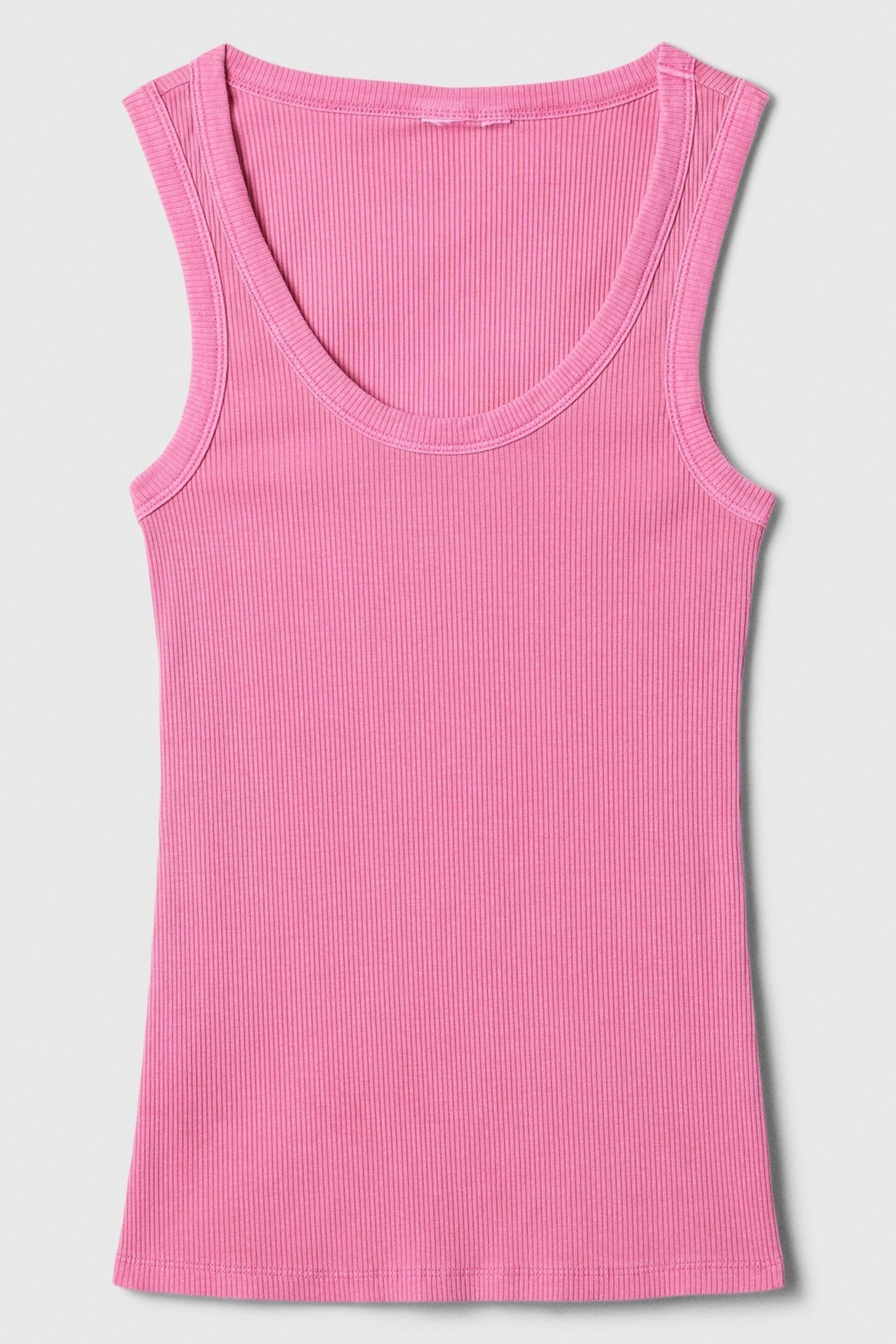 Gap Pink Soft Ribbed Vest Top - Image 5 of 5