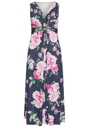 YOURS LONDON Curve Blue Floral Print Knot Front Maxi Dress - Image 2 of 2