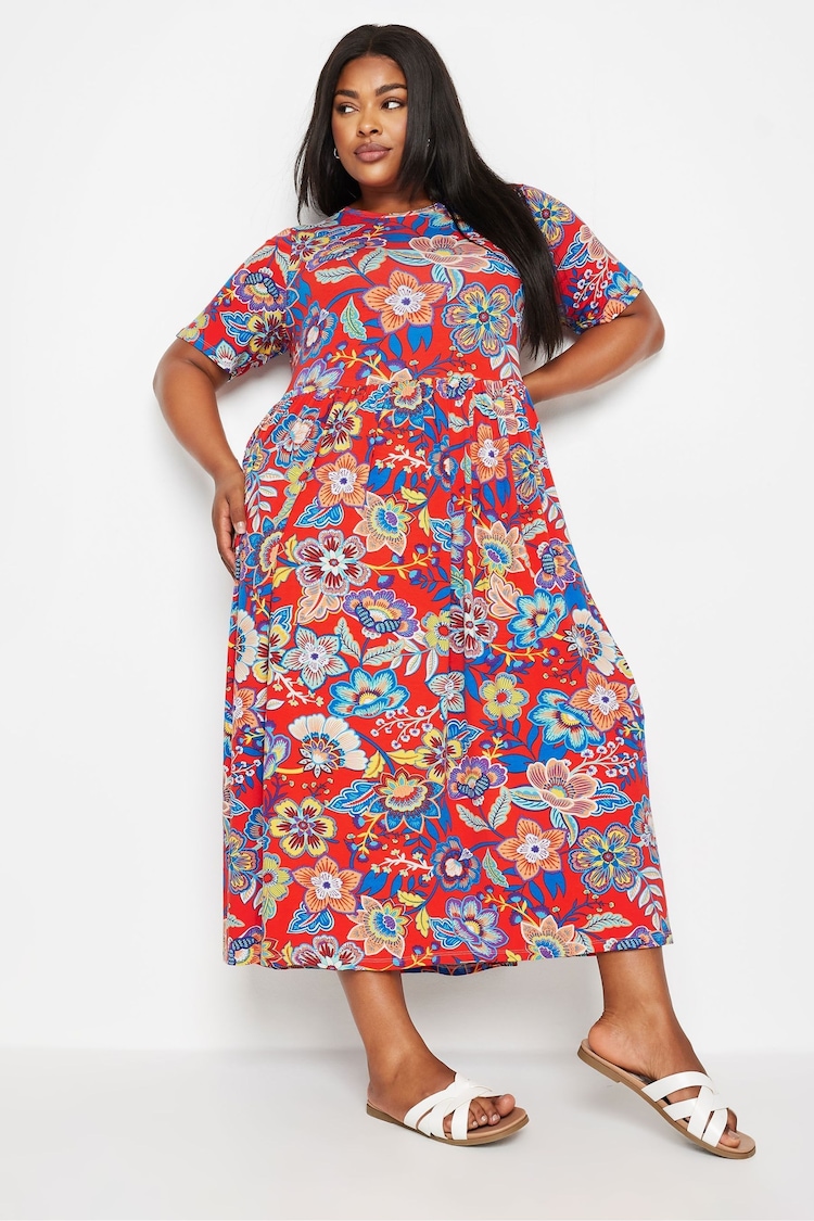 Yours Curve Floral Print Midi Smock Dress - Imagen 1 de 4