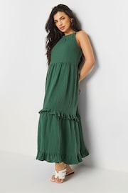 PixieGirl Petite Green Halter Tiered Maxi Dress - Image 2 of 6