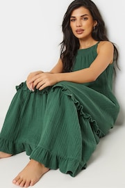 PixieGirl Petite Green Halter Tiered Maxi Dress - Image 4 of 6