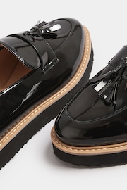 Yours Curve Black Patent Tassel Loafers In Extra Wide EEE Fit - Image 5 of 5