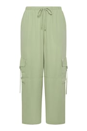 Yours Curve Green Twill Cargo Trousers - Image 5 of 5