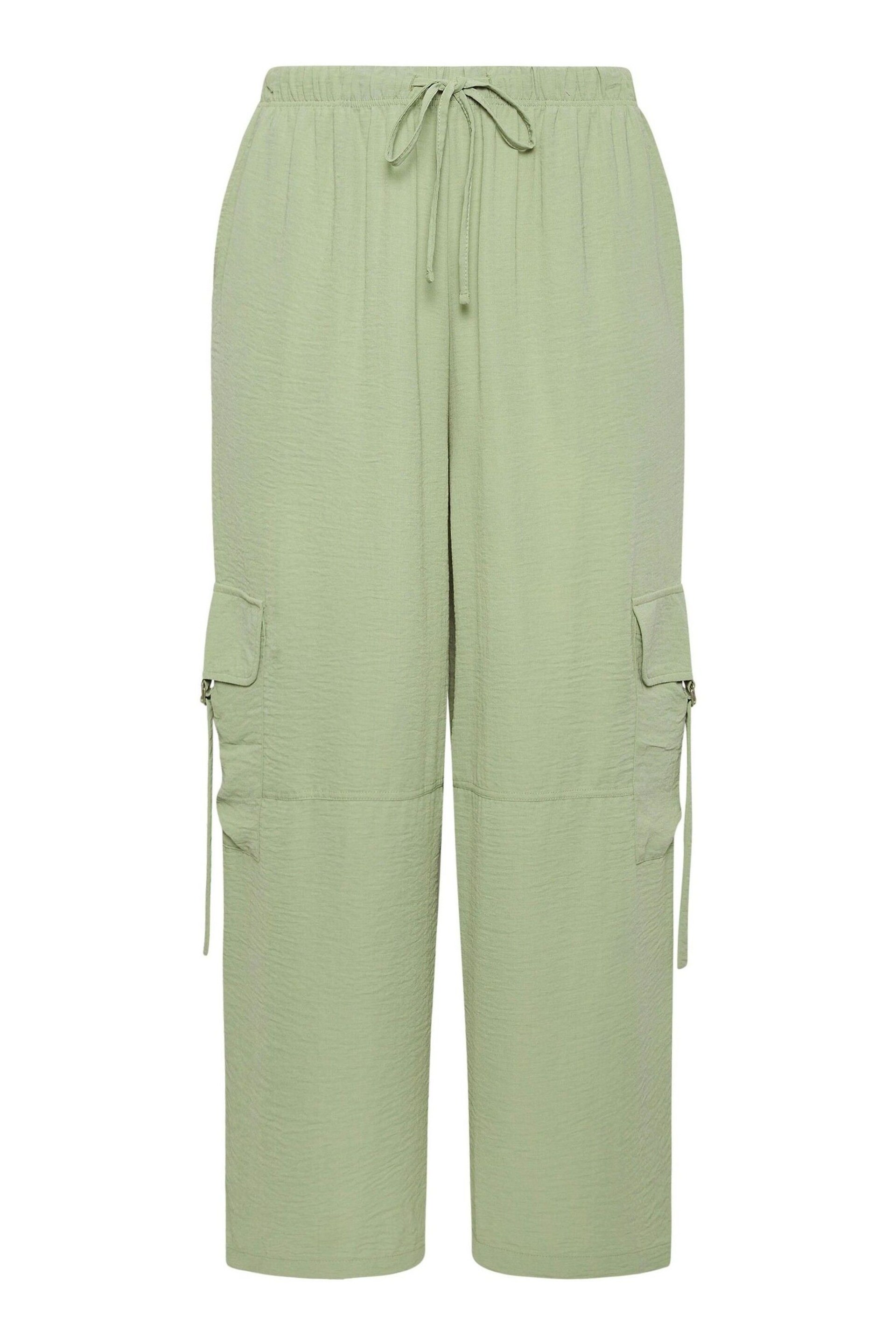 Yours Curve Green Twill Cargo Trousers - Image 5 of 5