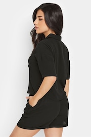 PixieGirl Petite Black Textured Boxy Short Sleeve Shirt - Image 4 of 4