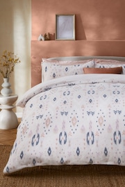 Orange Fairisle Pattern Printed Fleece Duvet Cover and Pillowcase Set - Image 1 of 4