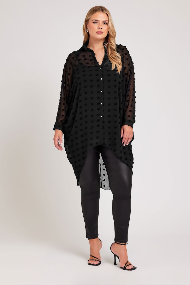 Yours Curve Black Snake Print Longline Batwing Sleeve Shirt - Image 2 of 5