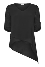 Yours Curve Black Asymmetric Hem Blouse - Image 5 of 5