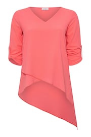 Yours Curve Pink Asymmetric Hem Blouse - Image 5 of 5