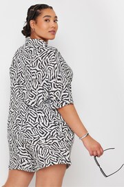 Yours Curve Black LIMITED COLLECTION Zebra Print Crinkle Shirt - Image 3 of 5