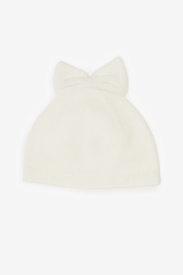 Cream Knitted Beanie Hat (0mths-2yrs)