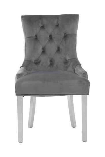 Fifty Five South Grey Richmond Velvet Dining Chair