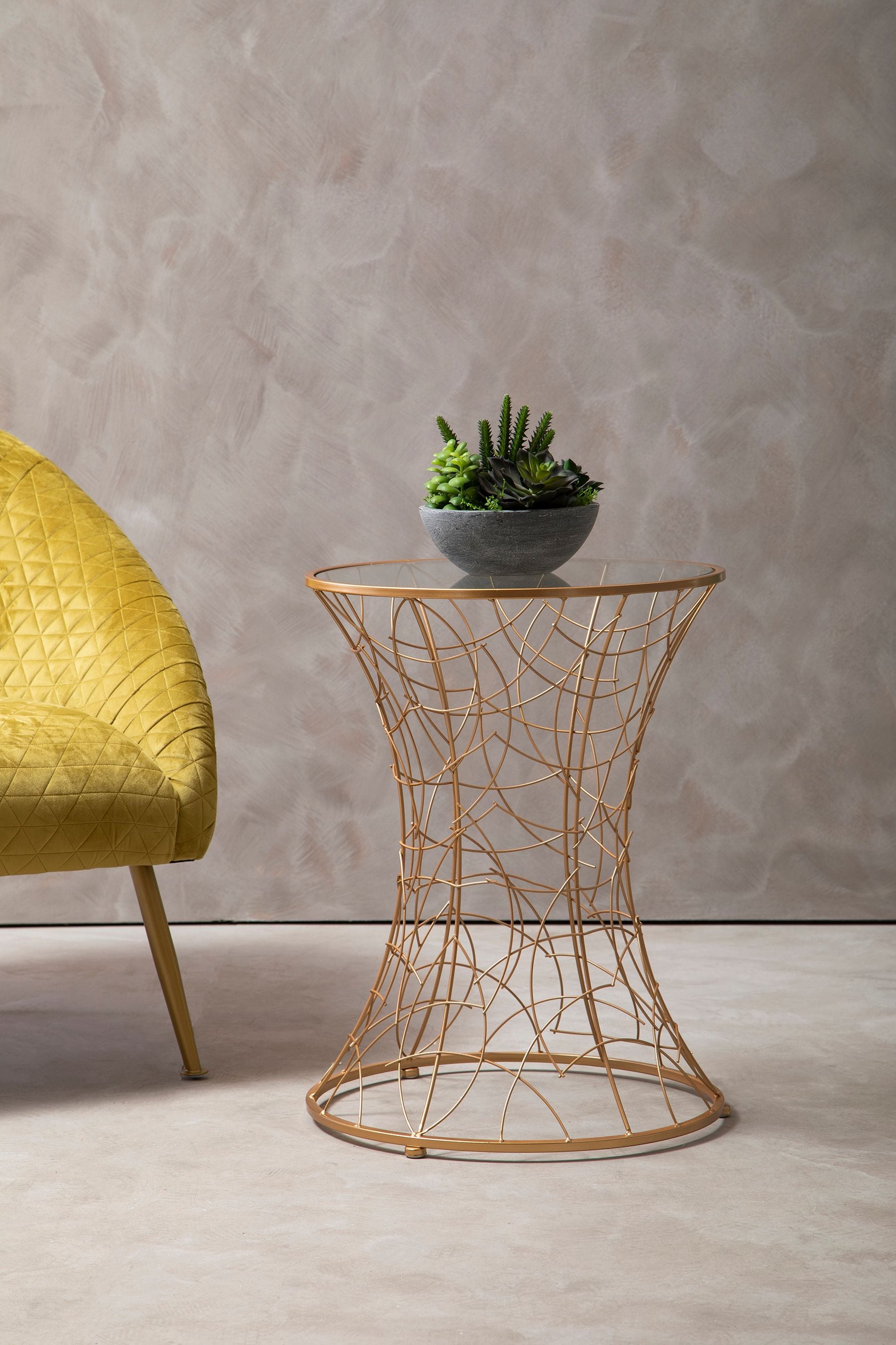 Rose gold best sale corner table