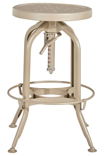 Fifty Five South Champagne Gold Gator Metal Height Adjustable Bar Stool