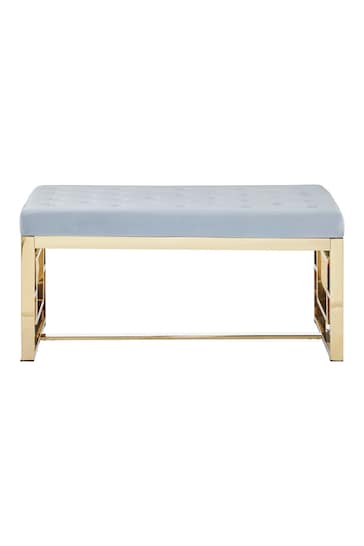 Fifty Five South Blue Allure Velvet Bench Side Table