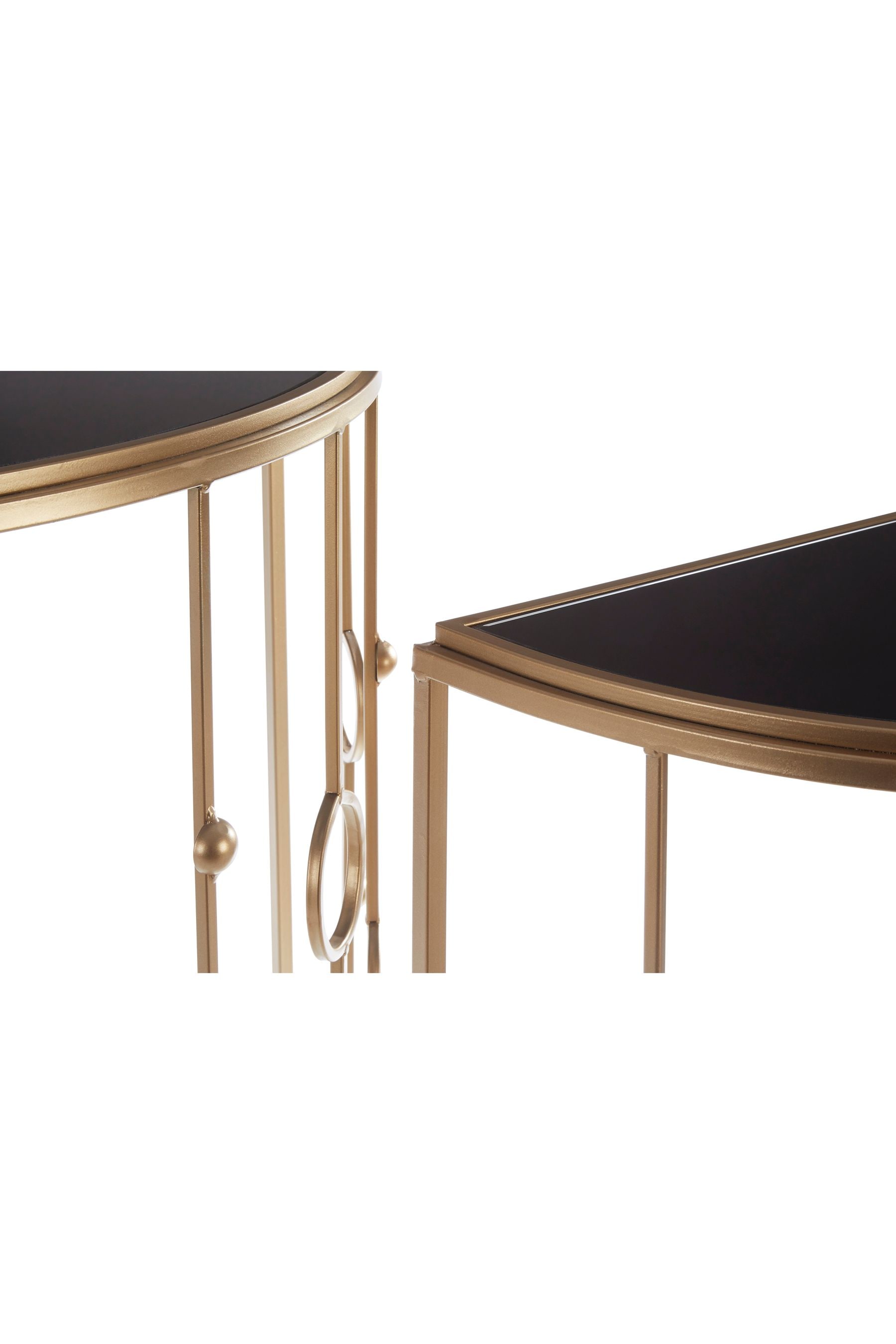 Fifty Five South Set of 2 Gold Faiza Half Moon Console Tables