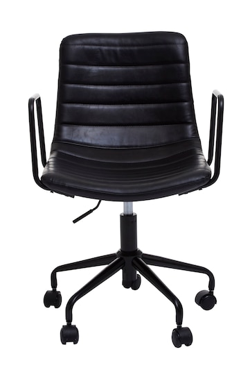 Fifty Five South Black Forbes Leather Effect Office Chair