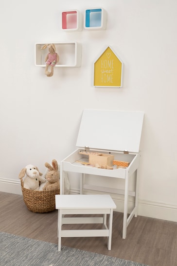 Fifty Five South White Kids Desk And Stool Set