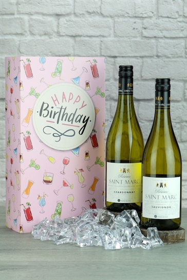 Le Bon Vin Happy Birthday French White Wine Gift Box